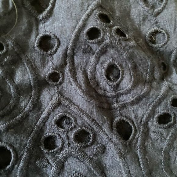 Charter Club Short Sleeve Eyelet Tee - Navy - PM - Picture 4 of 5